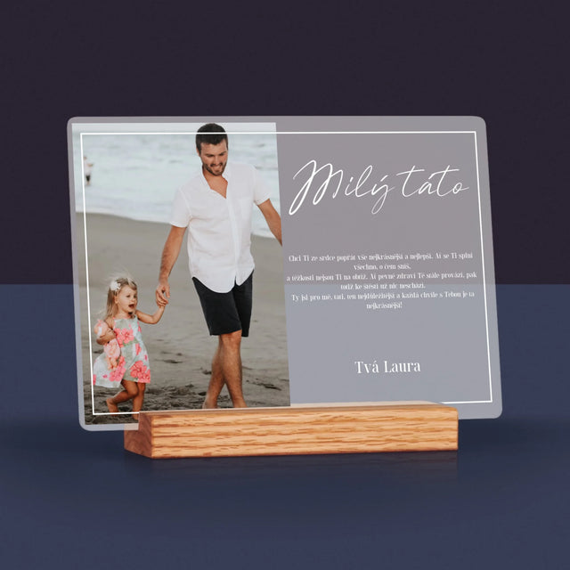 Fotka A Textem: Milý Táto - Tisk Na Akrylovém Skle