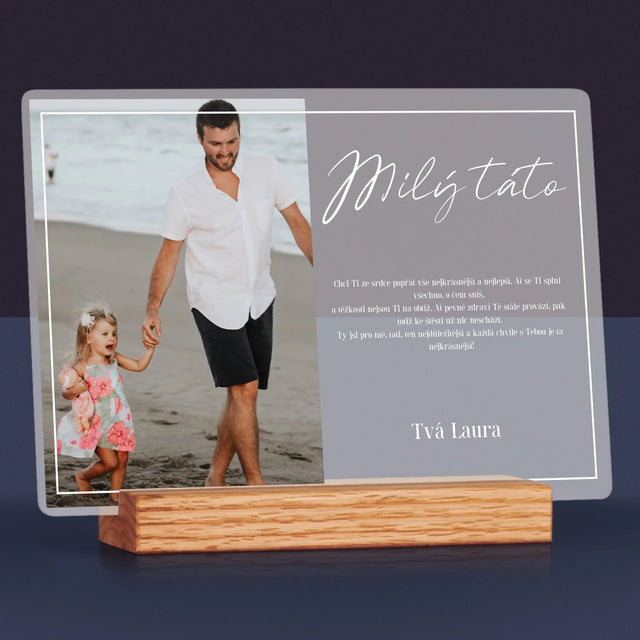 Fotka A Textem: Milý Táto - Tisk Na Akrylovém Skle