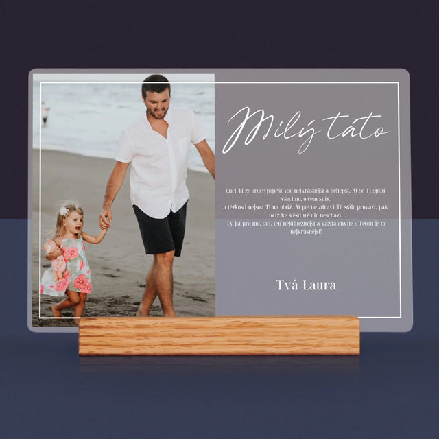 Fotka A Textem: Milý Táto - Tisk Na Akrylovém Skle