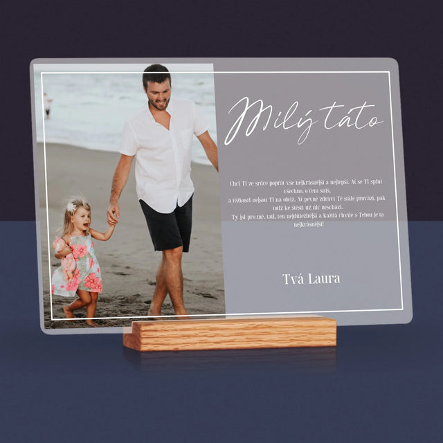 Fotka A Textem: Milý Táto - Tisk Na Akrylovém Skle