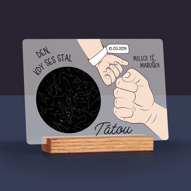 Hvězdná Mapa: Den, Kdy Ses Stal Tátou - Tisk Na Akrylovém Skle
