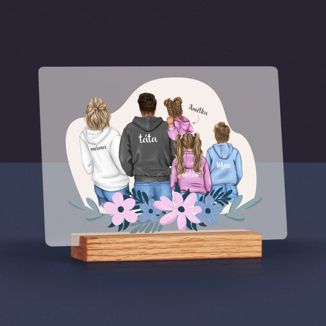Designér Postav: Rodina S Dětmi - Tisk Na Akrylovém Skle