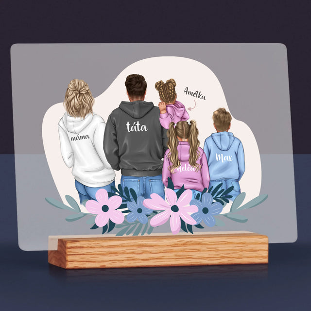 Designér Postav: Rodina S Dětmi - Tisk Na Akrylovém Skle