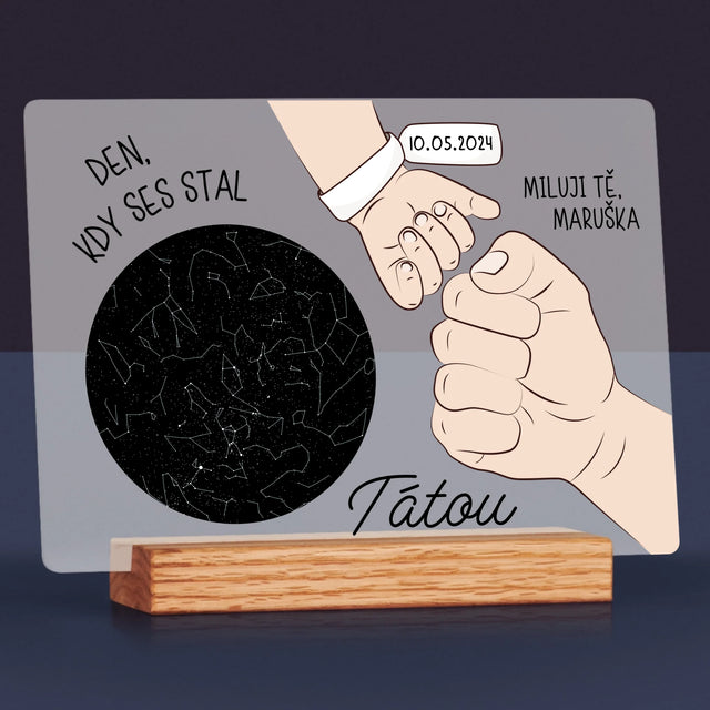 Hvězdná Mapa: Den, Kdy Ses Stal Tátou - Tisk Na Akrylovém Skle