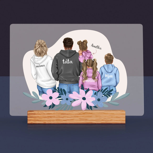 Designér Postav: Rodina S Dětmi - Tisk Na Akrylovém Skle