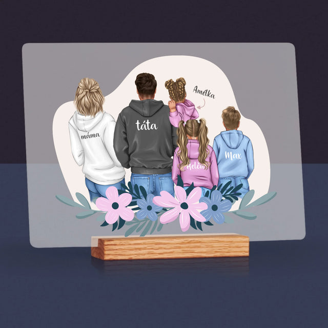Designér Postav: Rodina S Dětmi - Tisk Na Akrylovém Skle
