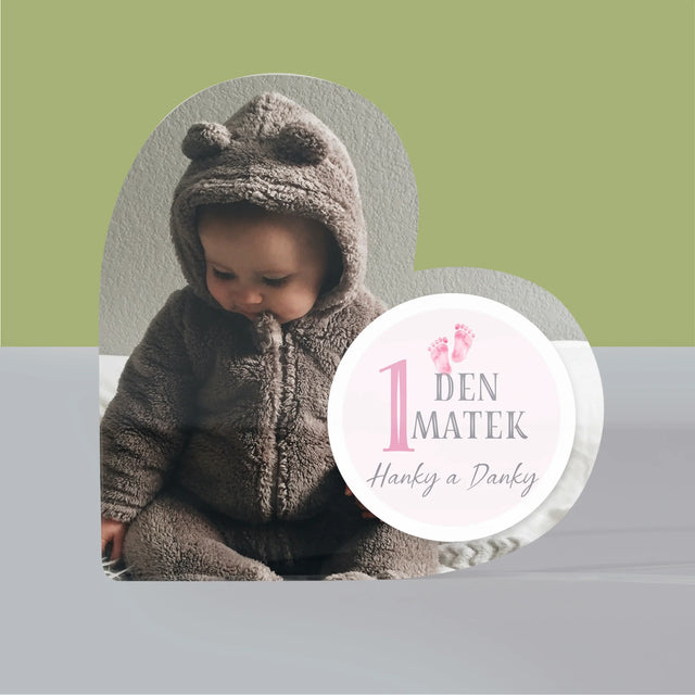 Fotokoláž: První Den Matek - Akrylový Blok Srdce