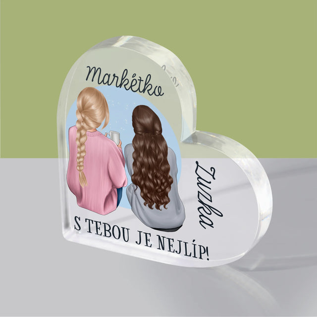 Designér Postav: Přítelkyně - Akrylový Blok Srdce