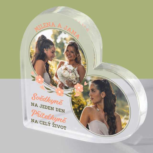 Fotka A Textem: Svědkyně Na Jeden Den - Akrylový Blok Srdce