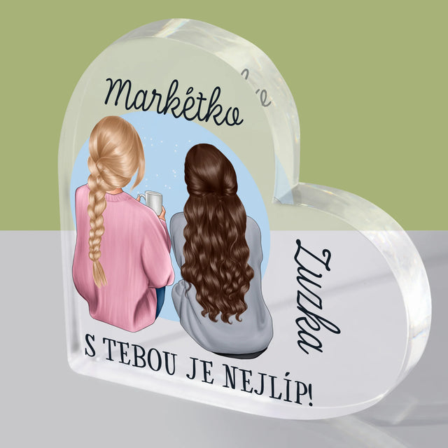 Designér Postav: Přítelkyně - Akrylový Blok Srdce