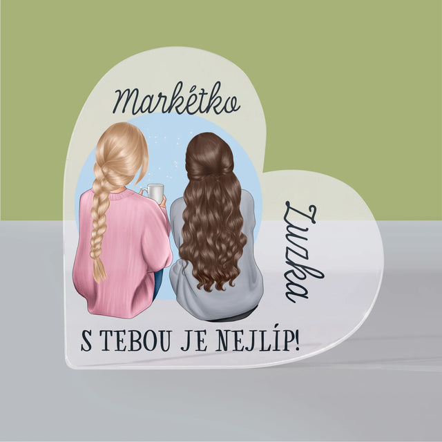 Designér Postav: Přítelkyně - Akrylový Blok Srdce