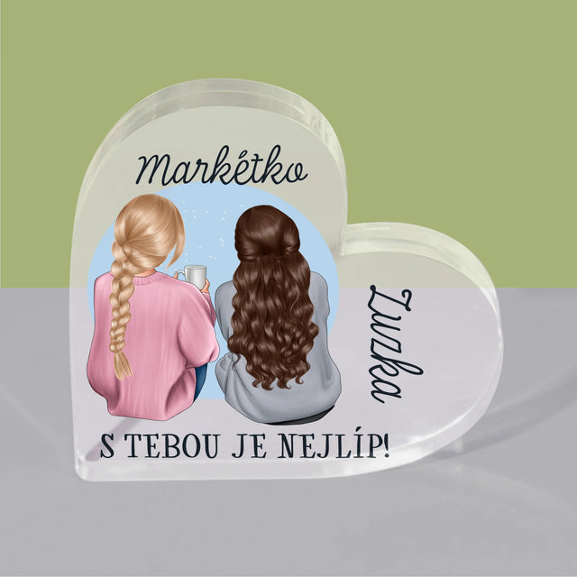 Designér Postav: Přítelkyně - Akrylový Blok Srdce