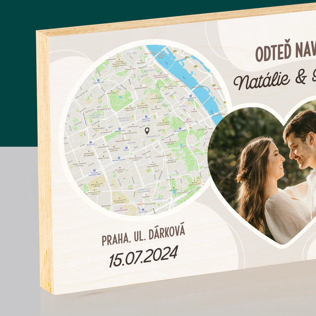 Mapa Města: Odteď Navždy - Tisk Na Dřevo