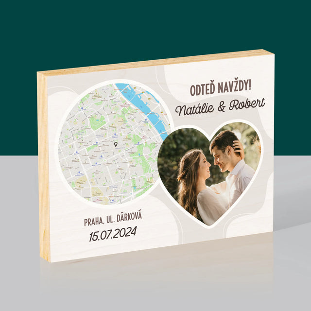 Mapa Města: Odteď Navždy - Tisk Na Dřevo