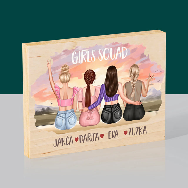 Designér Postav: Girls Squad - Tisk Na Dřevo