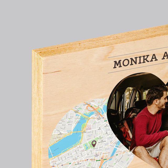 Mapa Města: Naše Místa - Tisk Na Dřevo