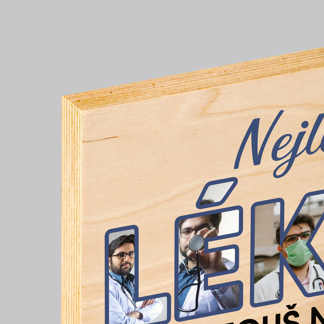 Slovo Z Fotek: Nejlepší Lékař - Tisk Na Dřevo