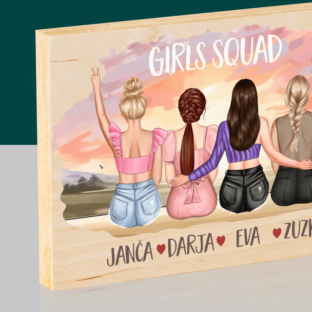 Designér Postav: Girls Squad - Tisk Na Dřevo