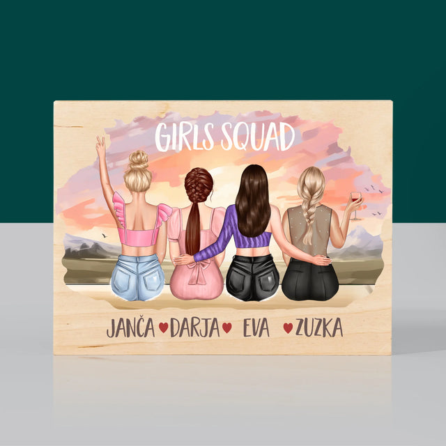 Designér Postav: Girls Squad - Tisk Na Dřevo