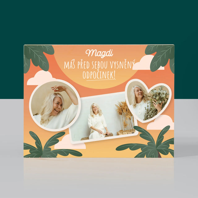 Fotokoláž: Vysněný Odpočinek - Tisk Na Dřevo