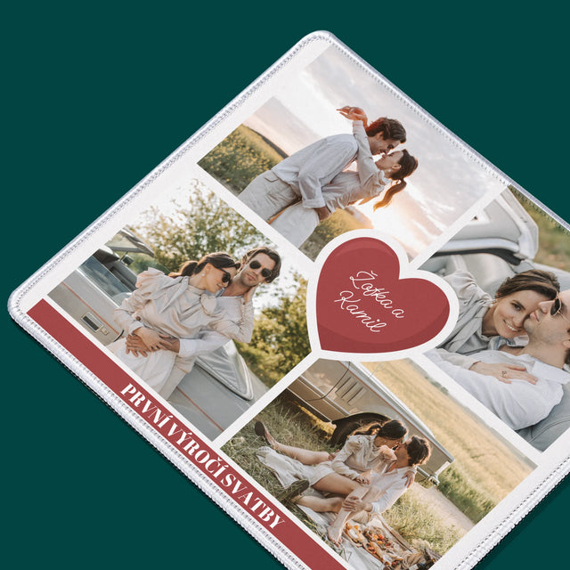 Fotokoláž: První Výročí Srdce - Podložka Pod Myš