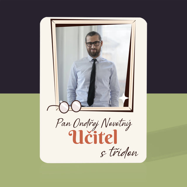 Fotka A Textem: Učitel S Třídou - Hrací Karty