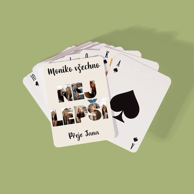 Slovo Z Fotek: Všechno Nejlepší - Hrací Karty