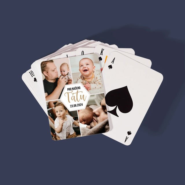 Fotokoláž: Pro Našeho Tátu - Hrací Karty