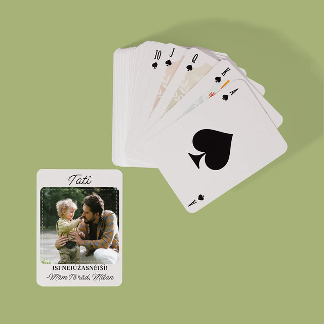 Fotka A Textem: Nejúžasnější Táta - Hrací Karty