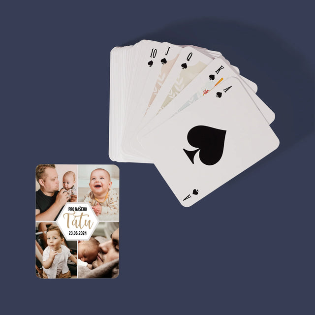 Fotokoláž: Pro Našeho Tátu - Hrací Karty