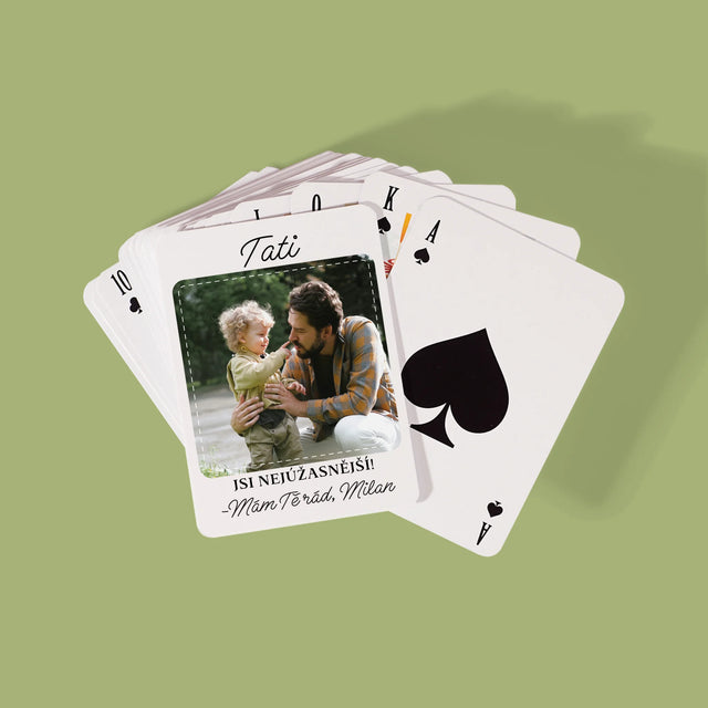 Fotka A Textem: Nejúžasnější Táta - Hrací Karty