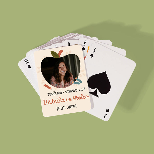 Fotka A Textem: Učitelka Ve Školce - Hrací Karty