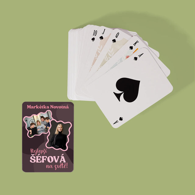 Fotokoláž: Nejlepší Šéfová - Hrací Karty