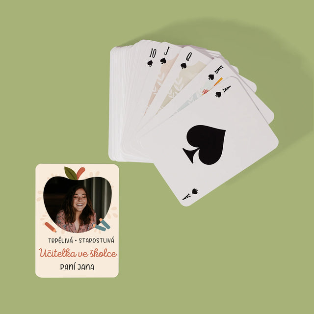 Fotka A Textem: Učitelka Ve Školce - Hrací Karty
