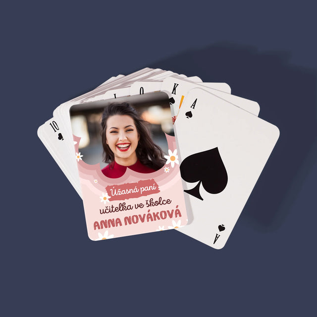 Fotka A Textem: Úžasná Paní Učitelka Ve Školce - Hrací Karty