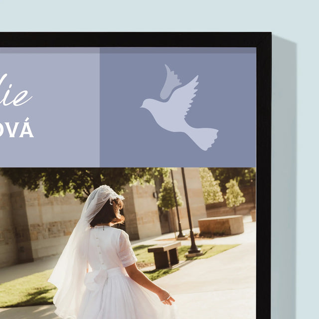 Fotka A Textem: Andělíčku Přijímání - Tisk V Rámečku