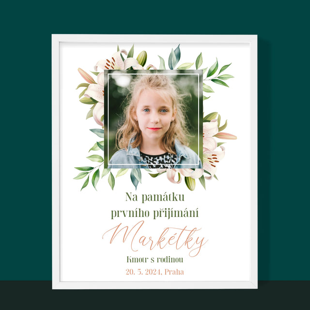 Fotka A Textem: Na Památku Prvního Přijímání - Tisk V Rámečku