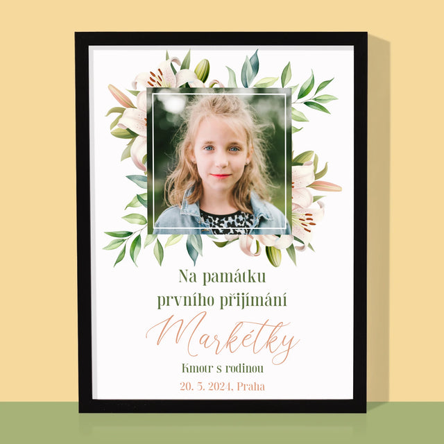 Fotka A Textem: Na Památku Prvního Přijímání - Tisk V Rámečku