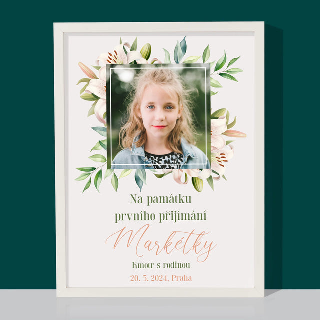 Fotka A Textem: Na Památku Prvního Přijímání - Tisk V Rámečku