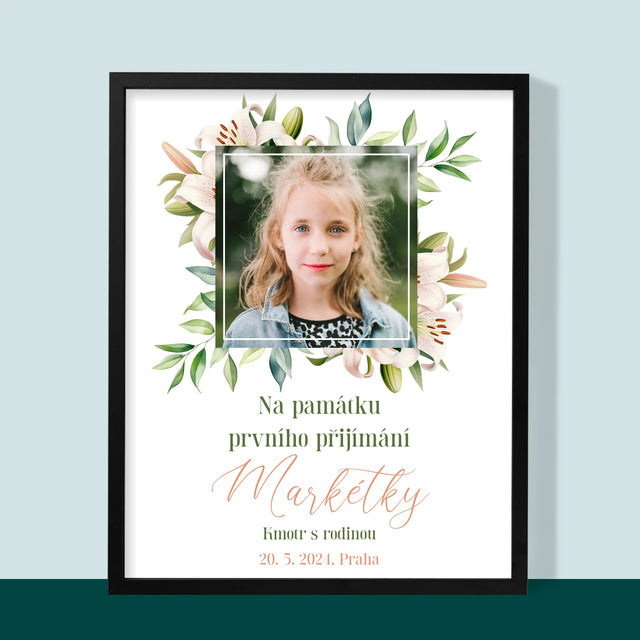 Fotka A Textem: Na Památku Prvního Přijímání - Tisk V Rámečku