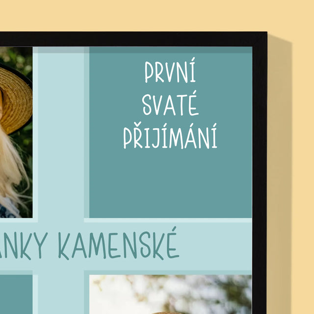 Fotokoláž: První Přijímání - Tisk V Rámečku
