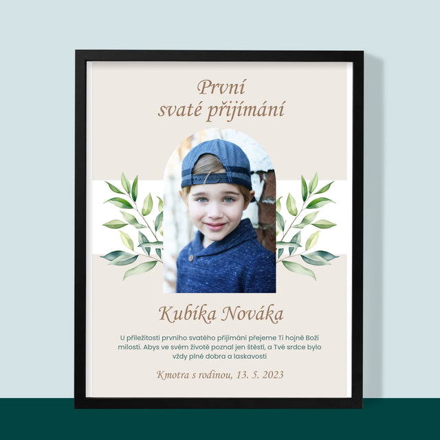 Fotka A Textem: První Svaté Přijímání Přání - Tisk V Rámečku