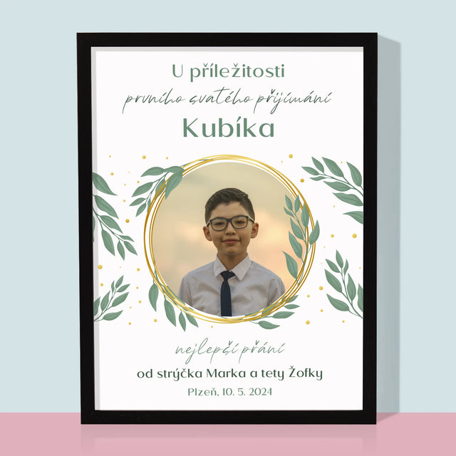 Fotka A Textem: U Příležitosti Prvního Svatého Přijímání - Tisk V Rámečku