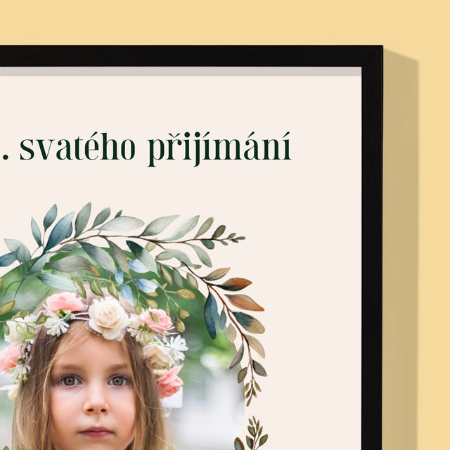 Fotka A Textem: V Den 1. Svatého Přijímání - Tisk V Rámečku