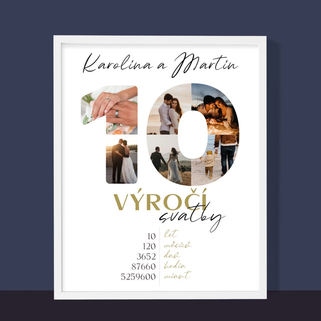 Slovo Z Fotek: 10. Výročí Svatby - Tisk V Rámečku
