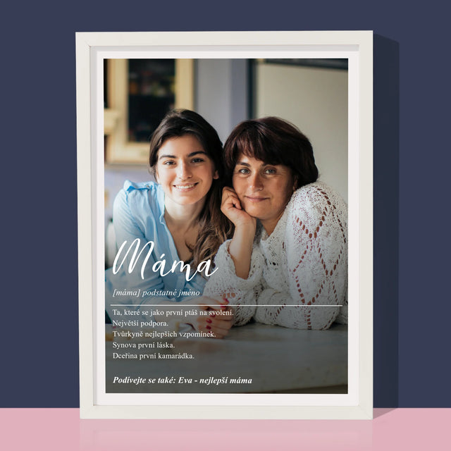 Fotka A Textem: Máma Definice - Tisk V Rámečku