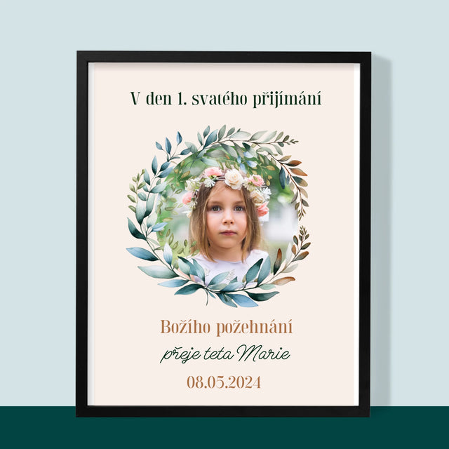 Fotka A Textem: V Den 1. Svatého Přijímání - Tisk V Rámečku