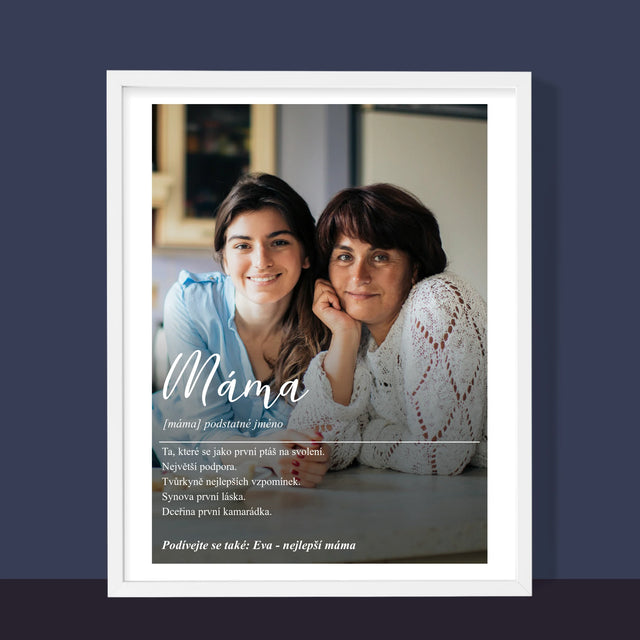 Fotka A Textem: Máma Definice - Tisk V Rámečku