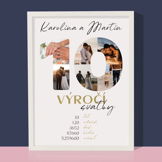 Slovo Z Fotek: 10. Výročí Svatby - Tisk V Rámečku