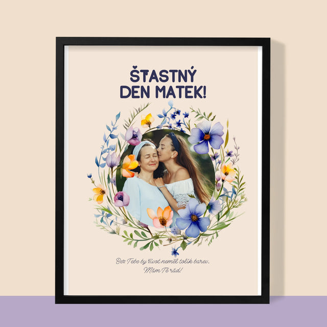 Fotka A Textem: Šťastný Den Matek - Tisk V Rámečku